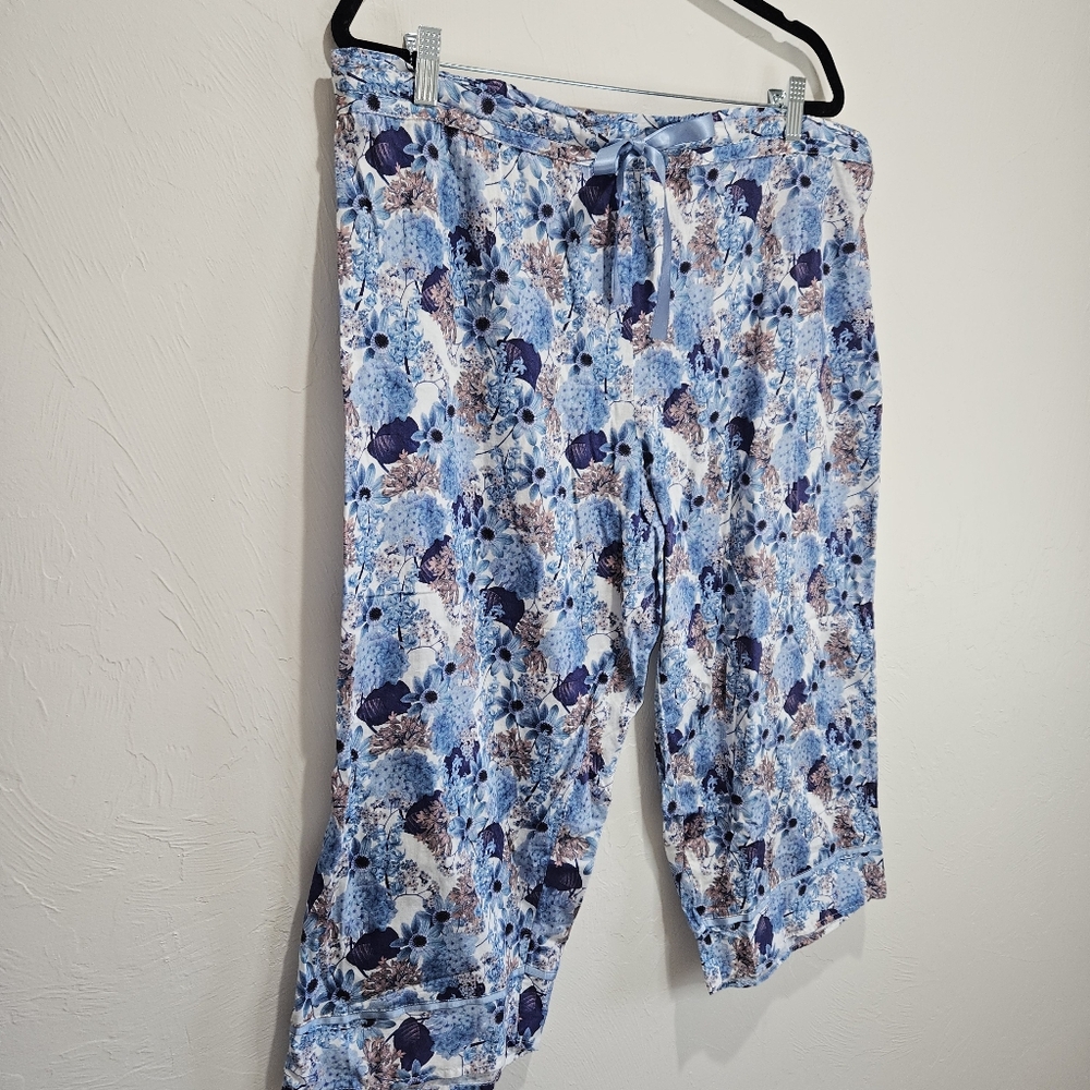XL Papinelle Pajama Set Top Bottom Flower Print Womens Extra Large - Picture 14 of 16